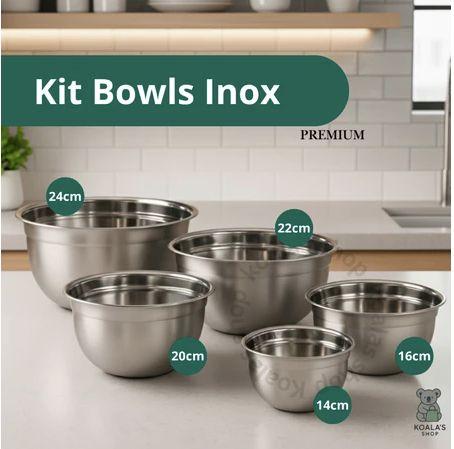 Conjunto de Tigelas Inox Premium
