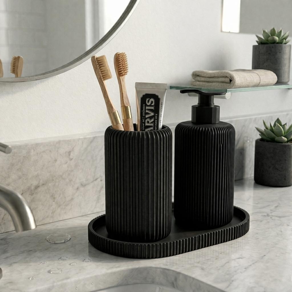 Kit Banheiro Preto